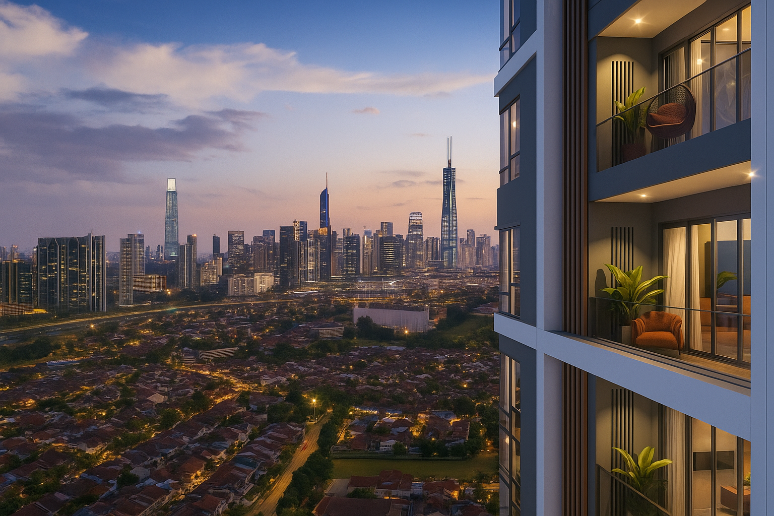 Modern condo buildings
